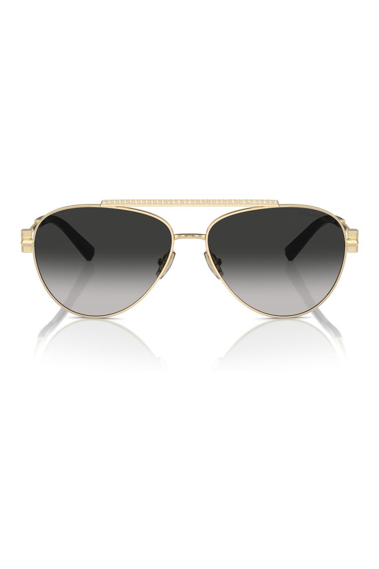59mm Gradient Pilot Sunglasses, Main, color, PALE GOLD