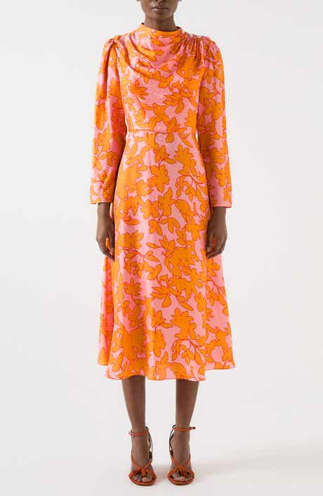 LK Bennett Samantha Floral Print Long Sleeve Midi Dress