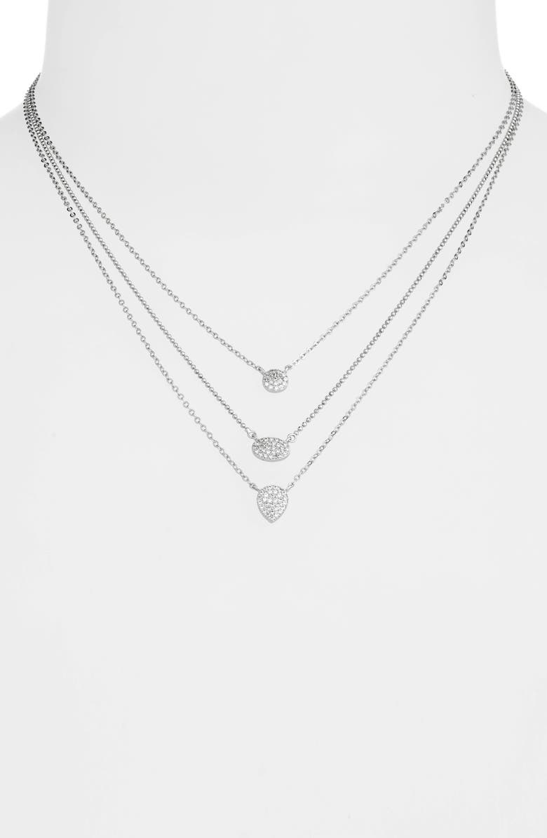 Nordstrom Layered Pavé Shapes Necklace, Alternate, color, 