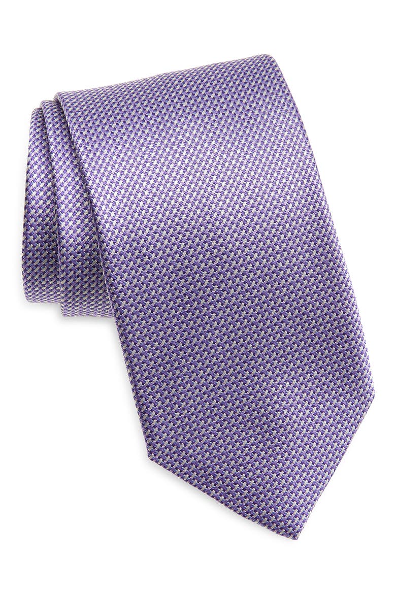 Jacquard Silk Tie, Main, color, LILAC
