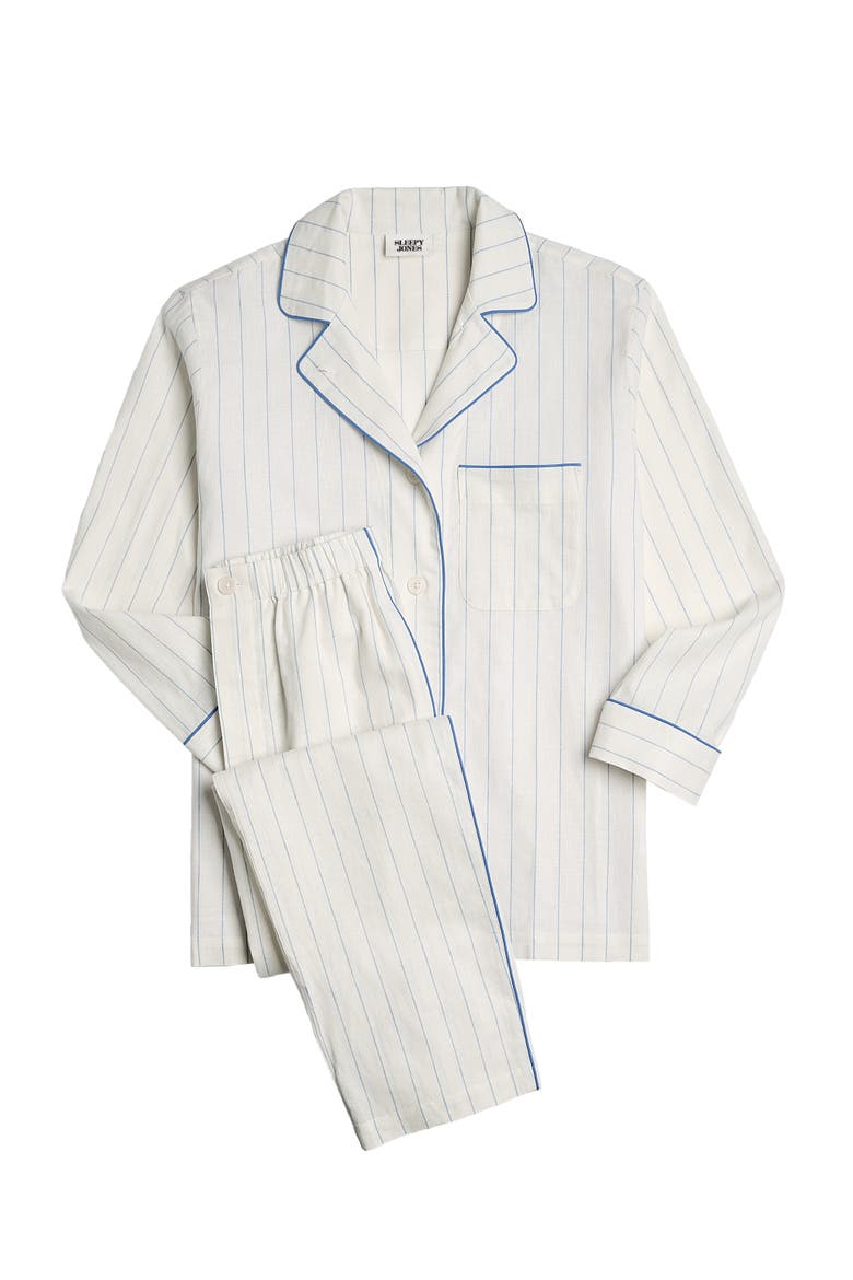Linen-Cotton Margaret Pajama Set, Alternate, color, Baker Stripe