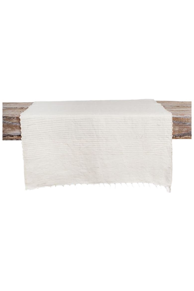 Riviera Cotton Table Runner, Main, color, Natural