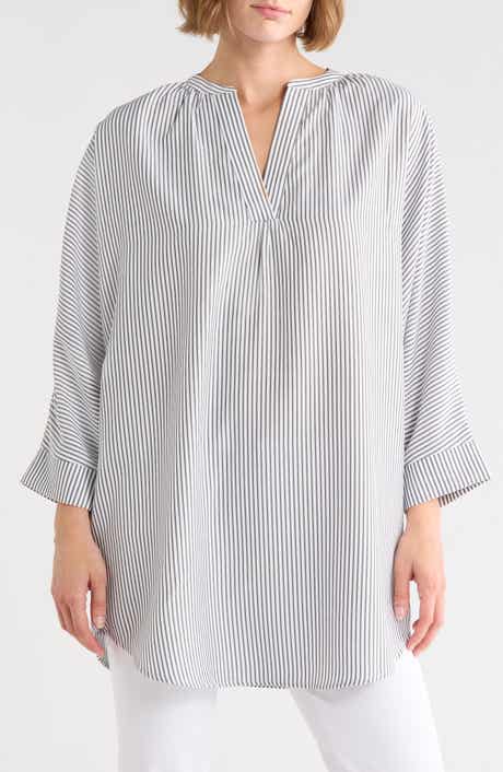 Renee C Pinstripe Tunic Top