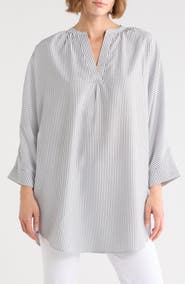 Renee C Pinstripe Tunic Top