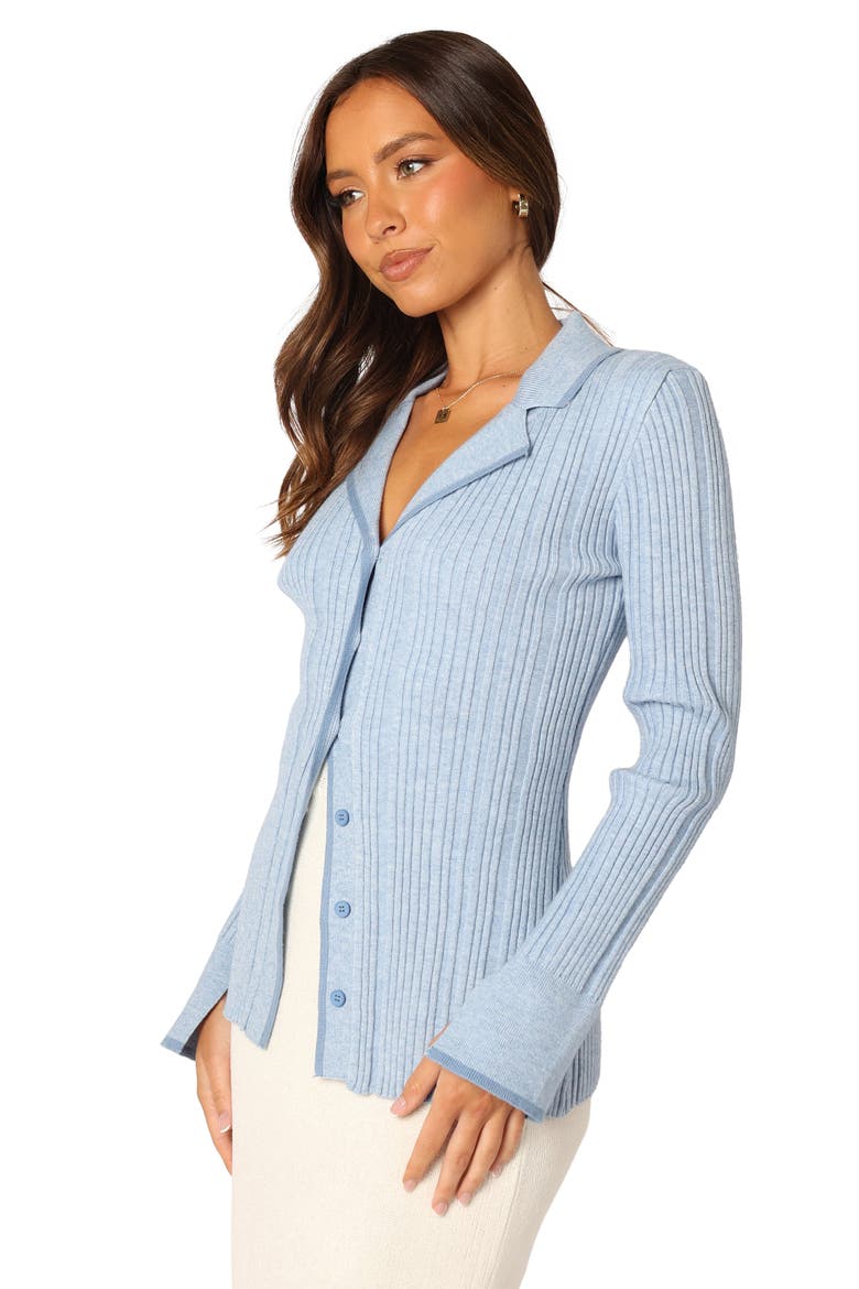 Florence Notched Collar Cardigan, Alternate, color, BLUE