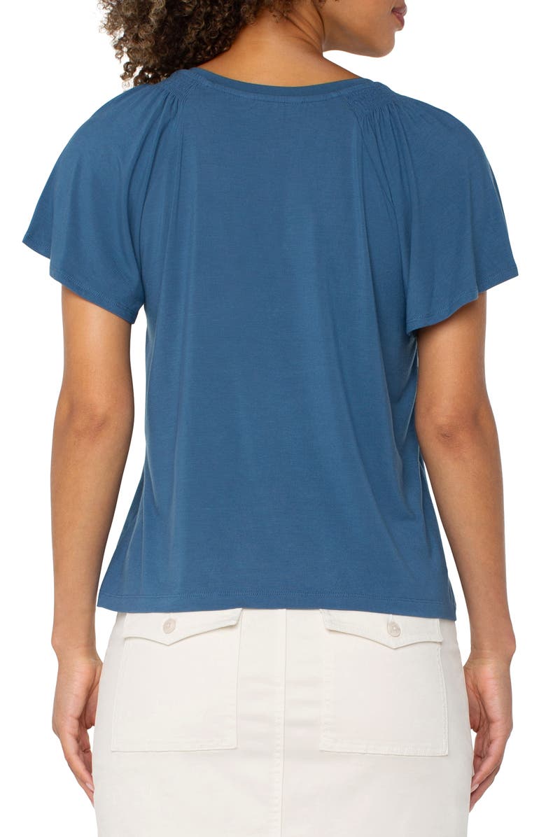 Liverpool Los Angeles V-Neck Flutter Sleeve Jersey Top, Alternate, color,