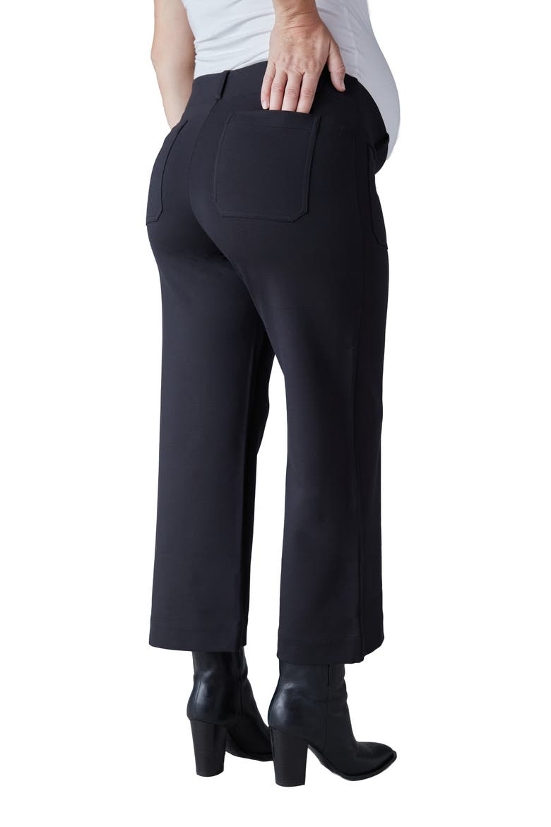 Crop Wide Leg Maternity Pants, Alternate, color, BLACK ONYX