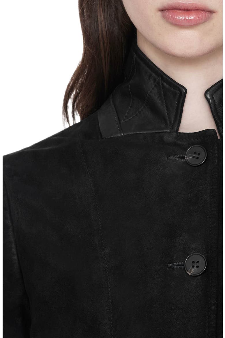 Surveya Leather Blazer, Alternate, color, BLACK