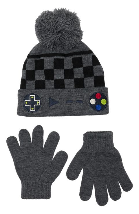 Kids' Gamer Beanie & Gloves Set