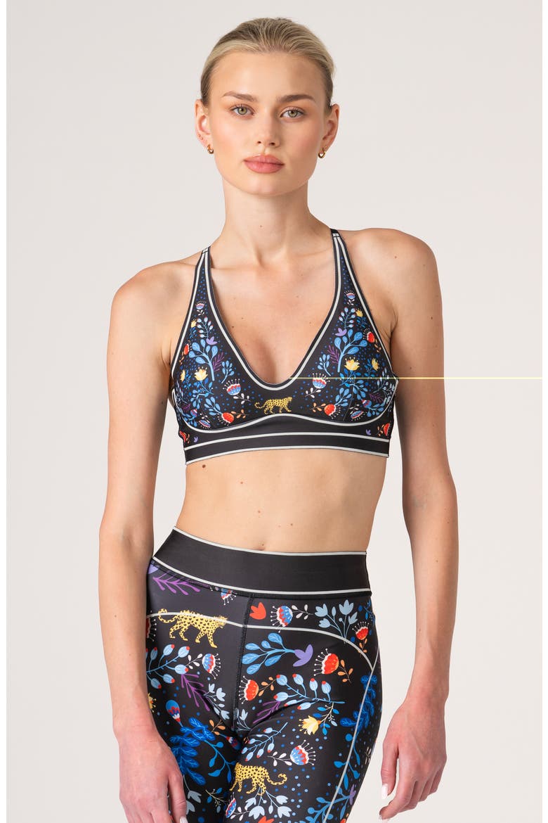 Amazon Rainforest Sports Bra, Main, color, Blue