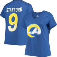 FANATICS Women's Fanatics Branded Matthew Stafford Royal Los Angeles Rams Plus Size Player Name & Number V-Neck T-Shirt