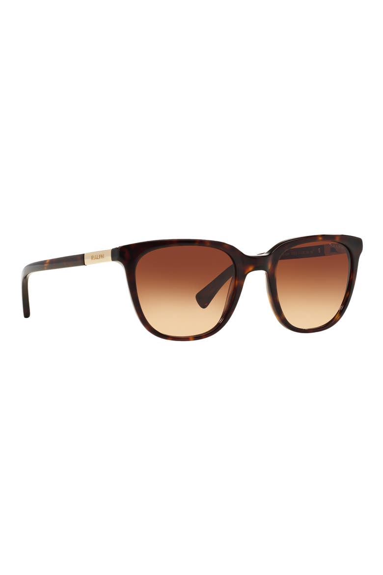 51mm Gradient Rectangle Sunglasses, Alternate, color, SHINY DARK HAVANA / BROWN