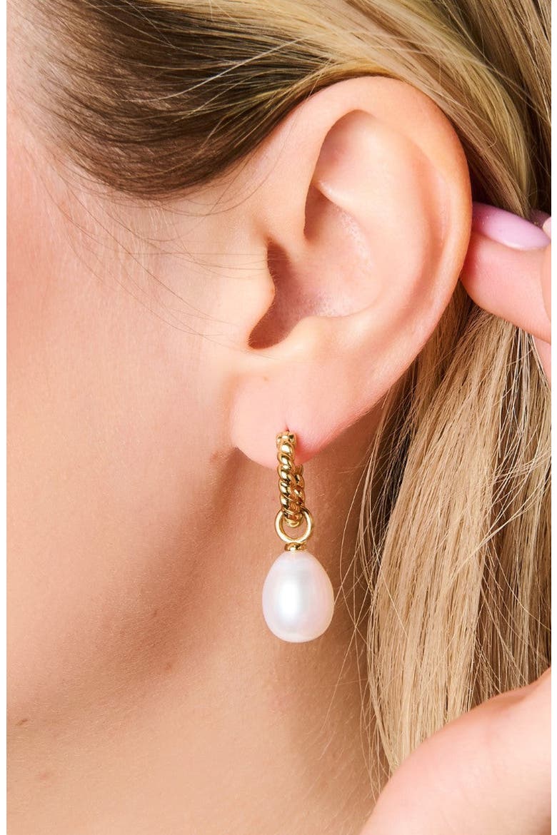 Grace Pearl Twisted Earrings, Alternate, color, Iridescent White