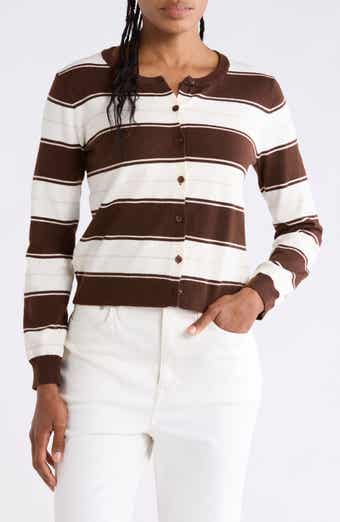 Buttoned Striped Cardigan