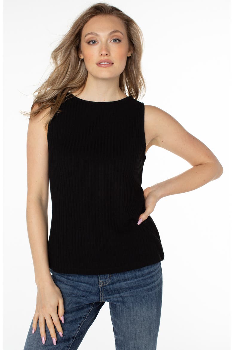 Rib Boat Neck Tank, Alternate, color, BLACK