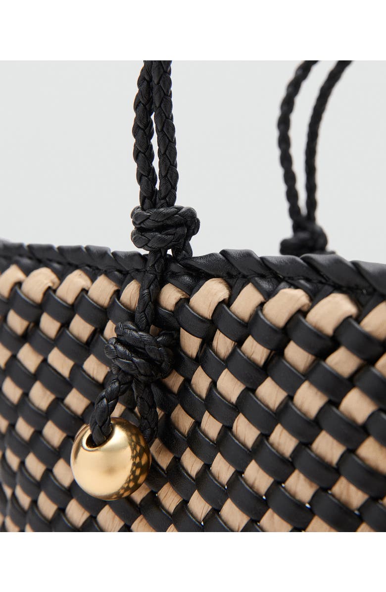 MANGO Natural Fiber Tote, Alternate, color, Black