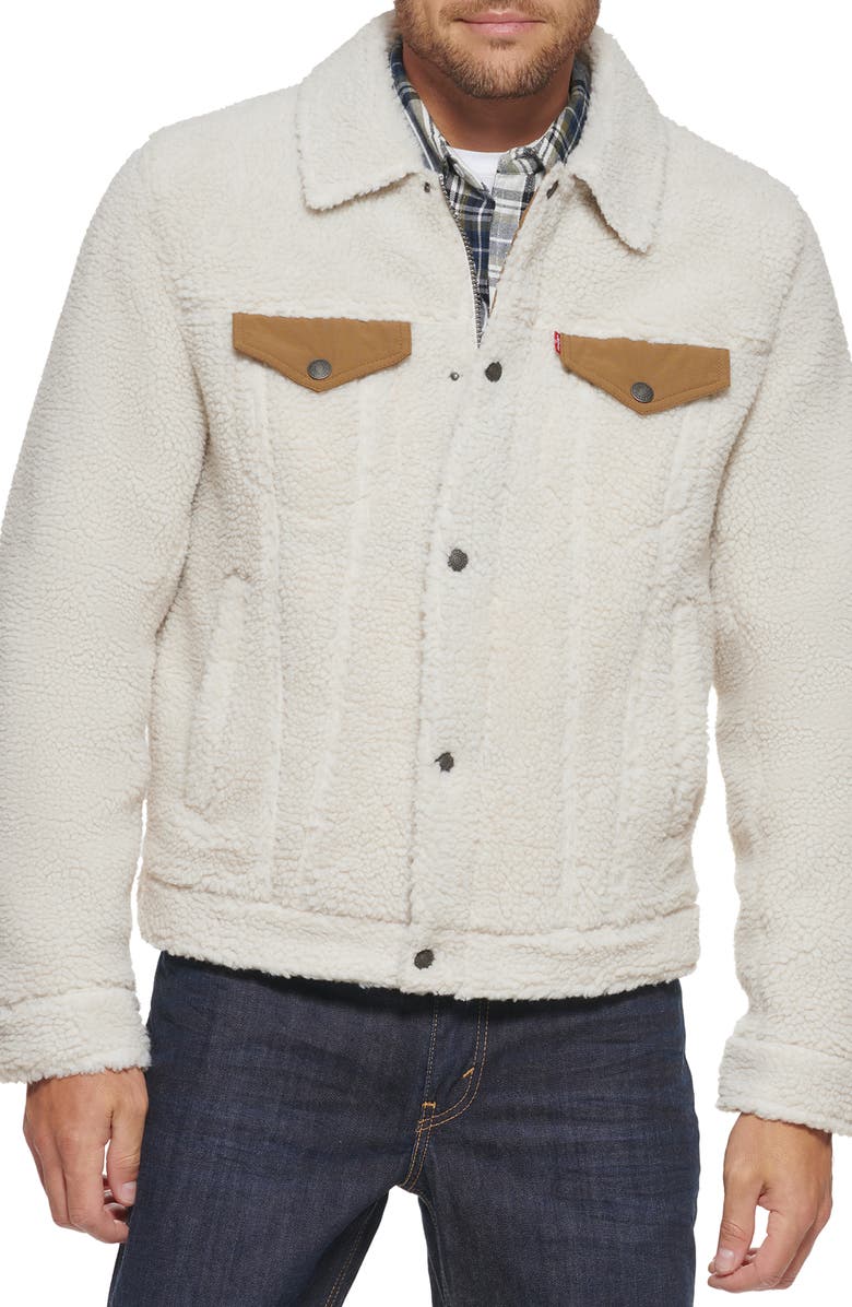 Levi's<sup>®</sup> High Pile Fleece Trucker Jacket, Alternate, color, 
