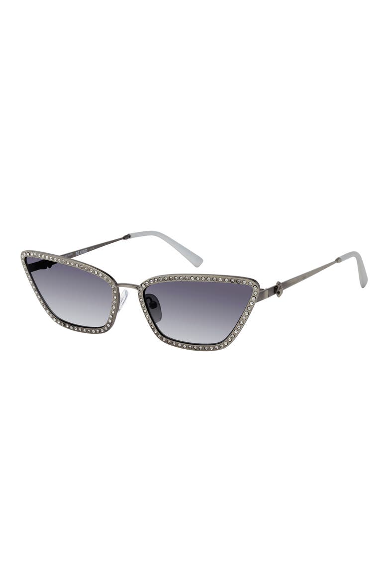 58mm Cat Eye Sunglasses, Alternate, color, SILVER/ SMOKE GRADIENT