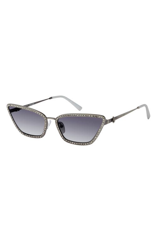 Kurt Geiger Cat Eye Sunglasses, 60mm In Silver/smoke Gradient