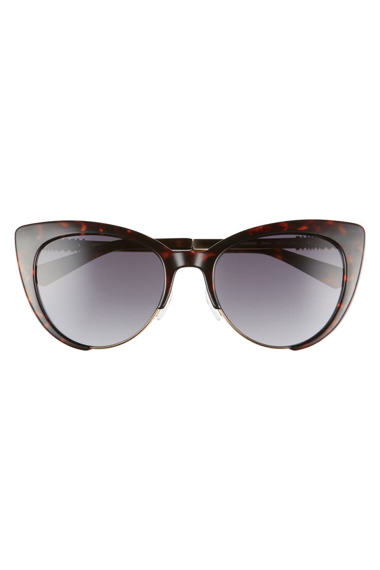 55mm Cat Eye Sunglasses, Alternate, color, DARK HAVANA