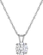 FZN 14k Gold Lab Created Moissanite Pendant Necklace