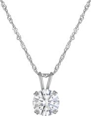 FZN 14k Gold Lab Created Moissanite Pendant Necklace