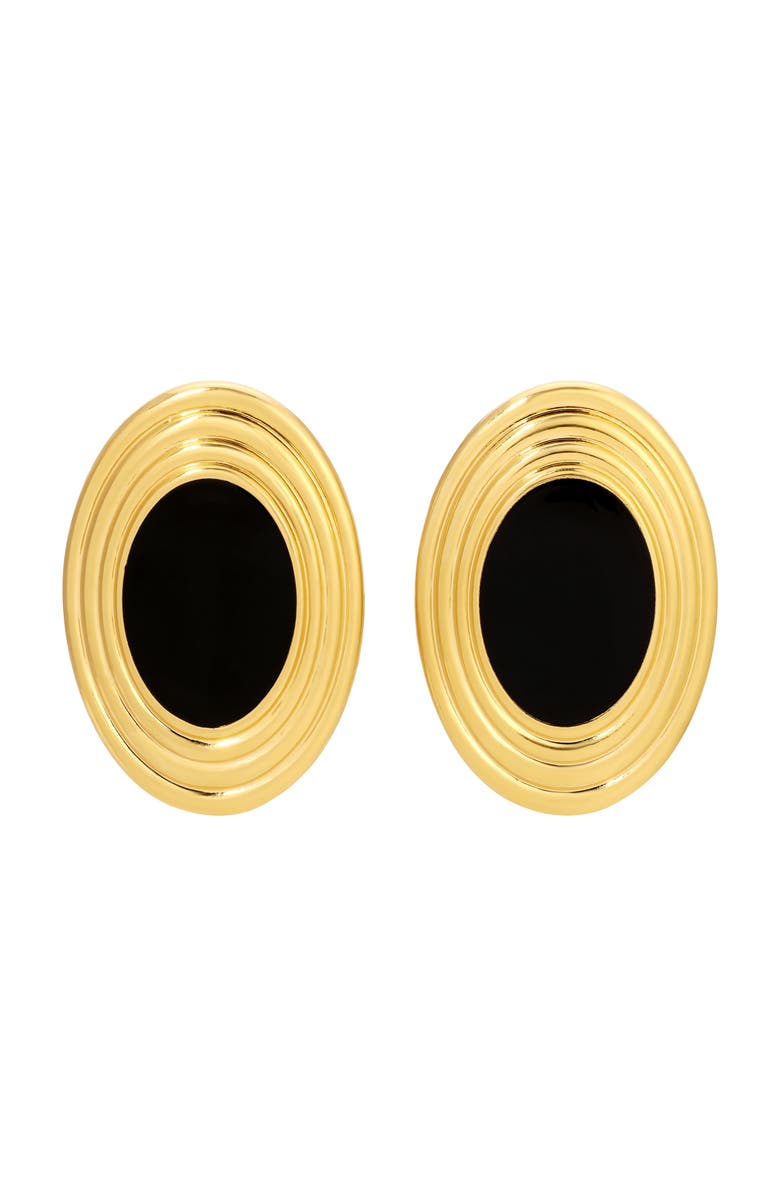 HEAVEN MAYHEM Rowan Earrings, Main, color, Black/Gold