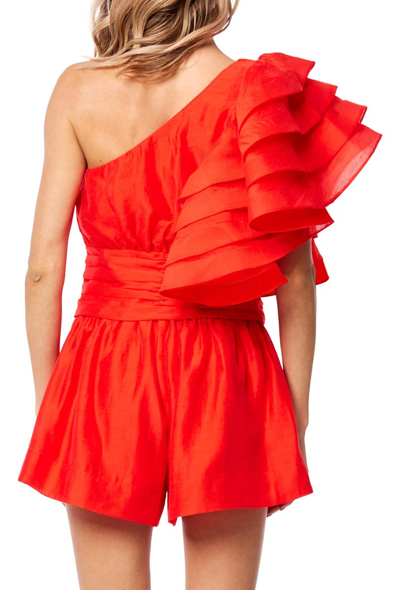 Risa One Shoulder Top, Alternate, color, RED CORAL