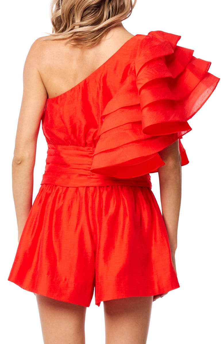 CIEBON Risa One Shoulder Top, Alternate, color, Red Coral