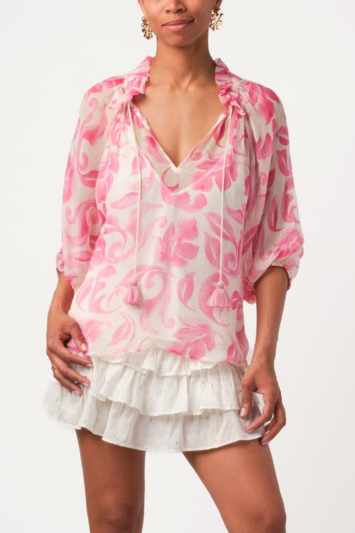 Calypso St. Barth Harper Top in Bright Floral Fuschia  product