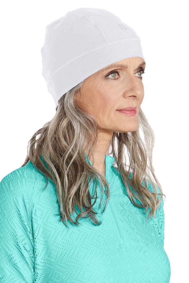 Unisex LumaLeo Aqua Sun Skully Cap, UPF 50+ Sun Protection, Alternate, color, White