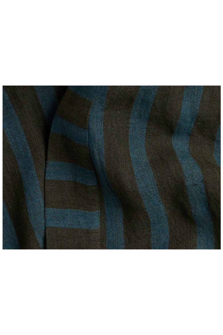 Stripe Linen Robe, Alternate, color, EVERGREEN AND PEACOCK