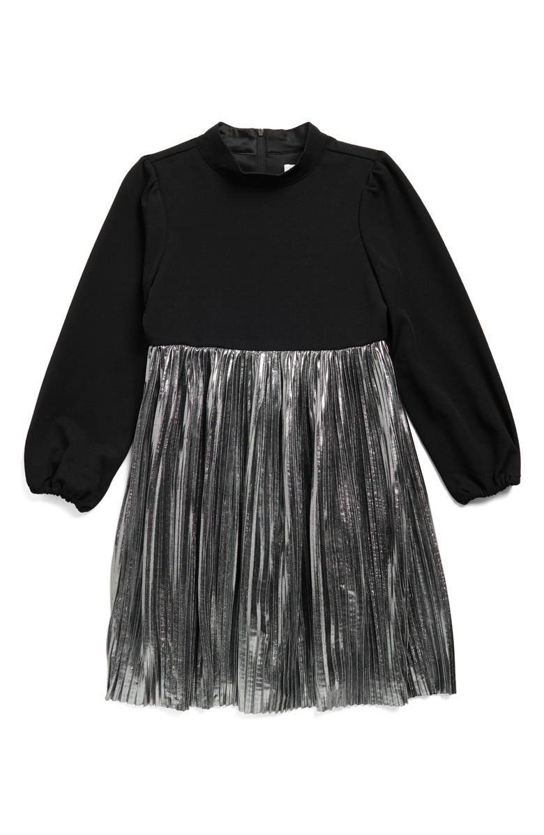 BLUSH by Us Angels Kids' Mixed Media Long Sleeve Dress, Main, color,