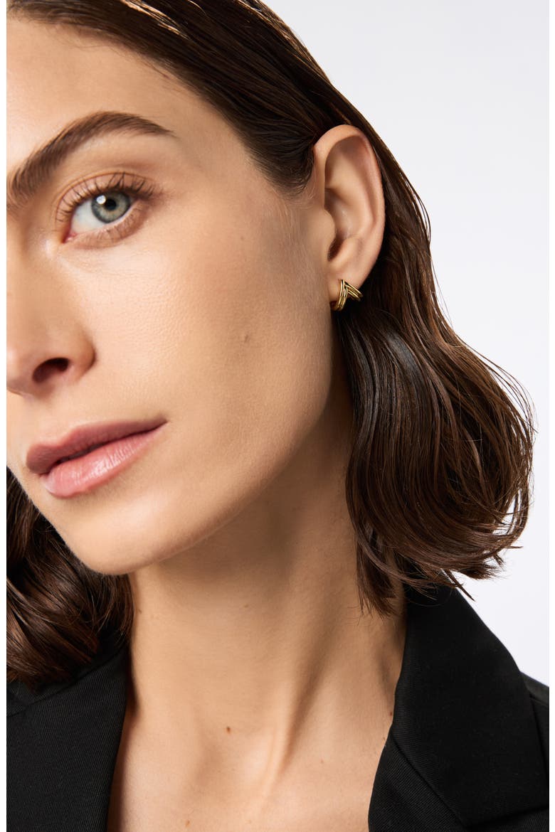 Gold Stud Earrings - Karessa, Alternate, color, Gold