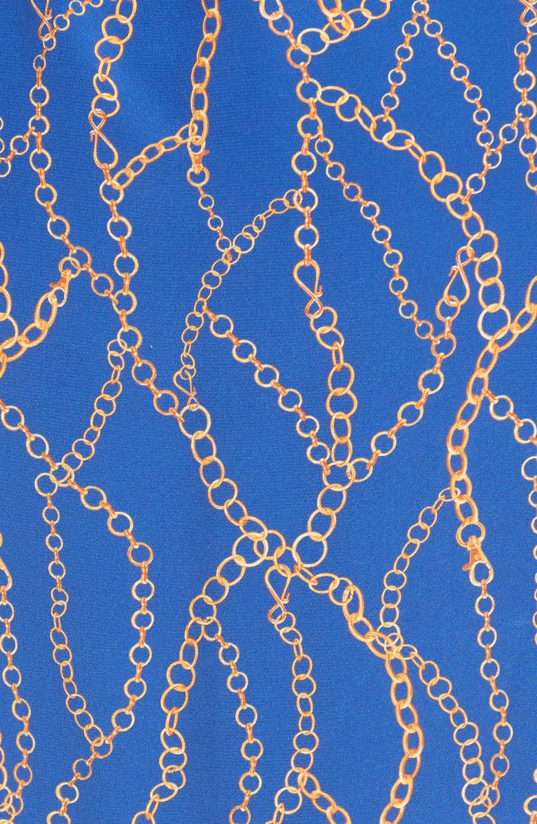 L'AGENCE Stella Chain Print Silk Shirtdress, Alternate, color, 