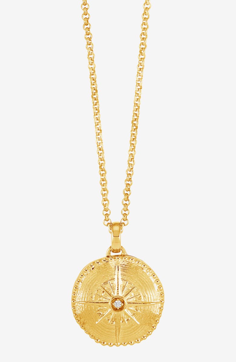 Dower & Hall True North Diamond Locket, Main, color, Yellow Gold Vermeil