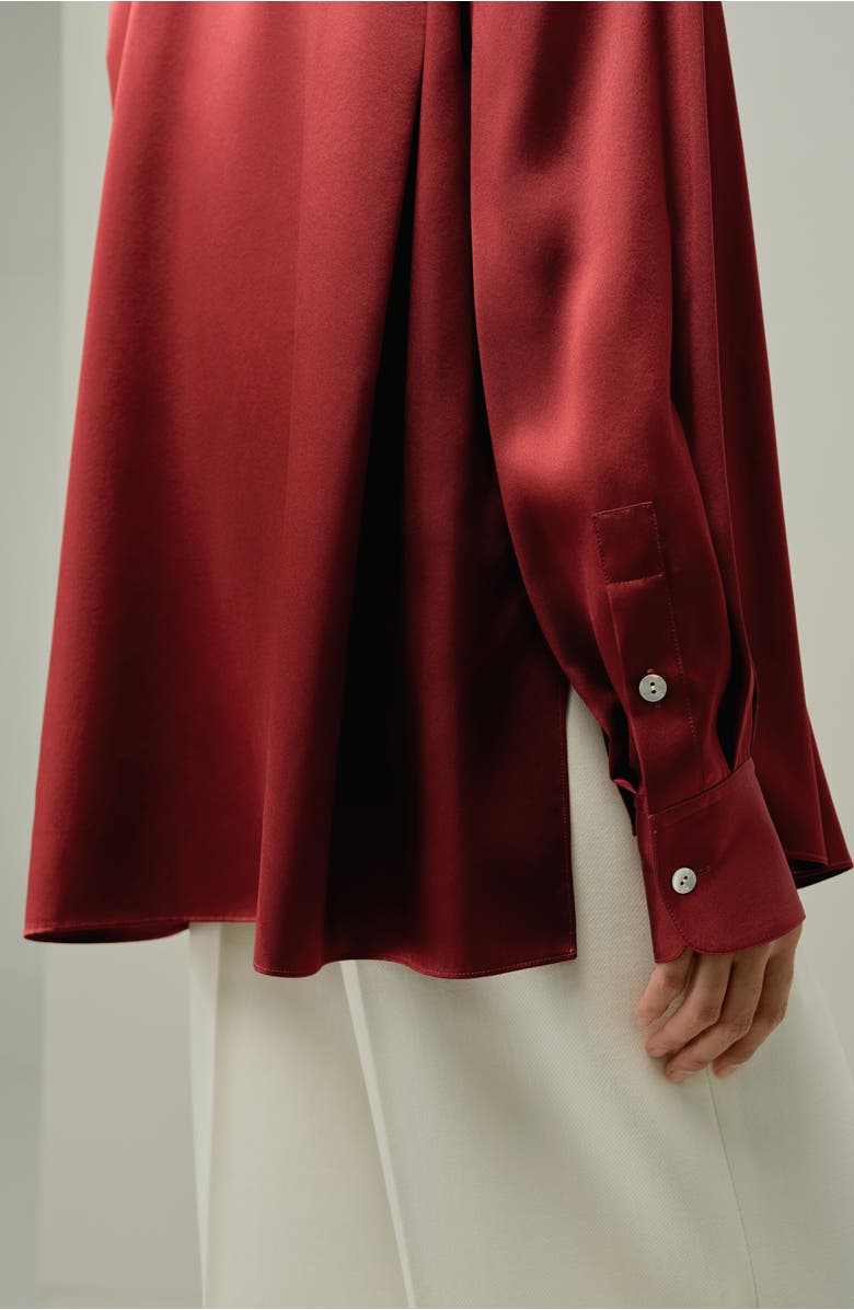 Lilysilk Scarlet Oversize Silk Shirt, Alternate, color, Scarlet