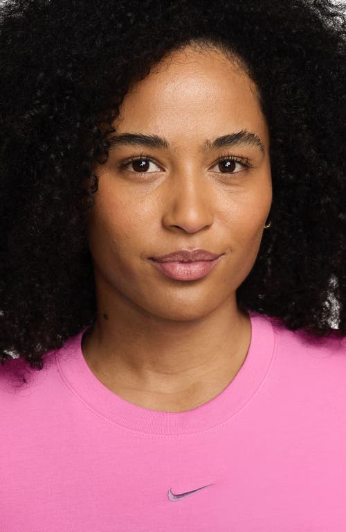 Nike Sportswear Chill Knit Slim Long Sleeve Crop T-shirt In Pink