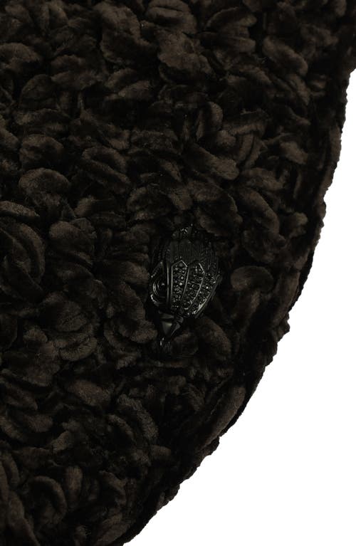 Kurt Geiger London Chunky Chenille Pompom Scarf In Black