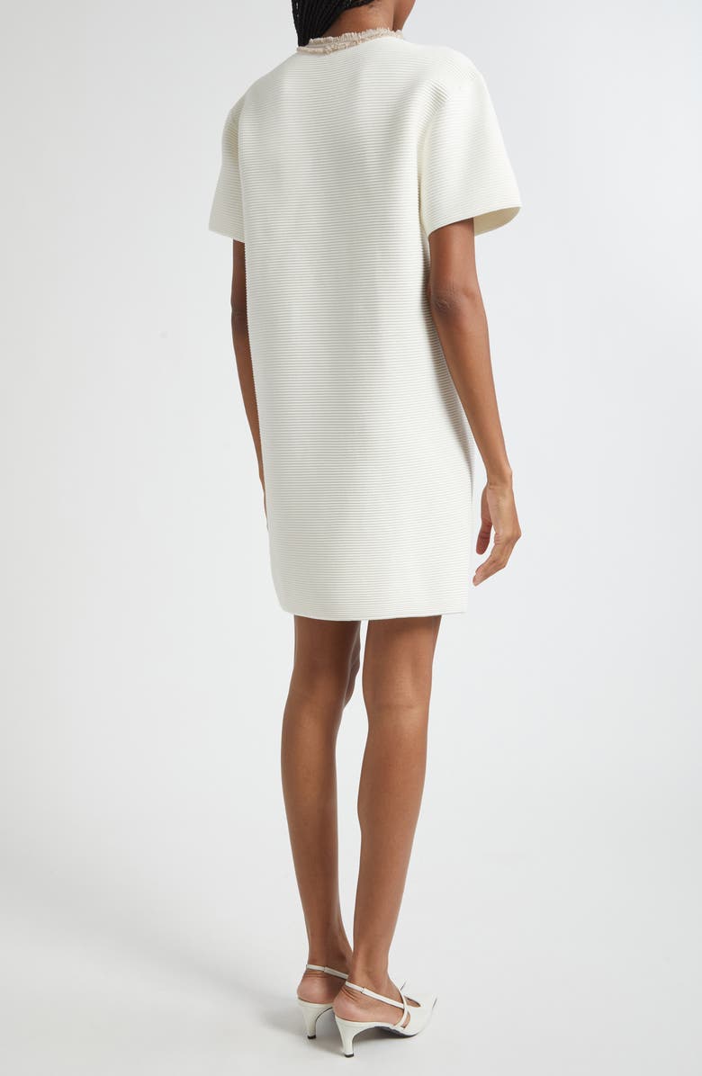 Emporio Armani Fringe Trim Dress, Alternate, color, Solid White