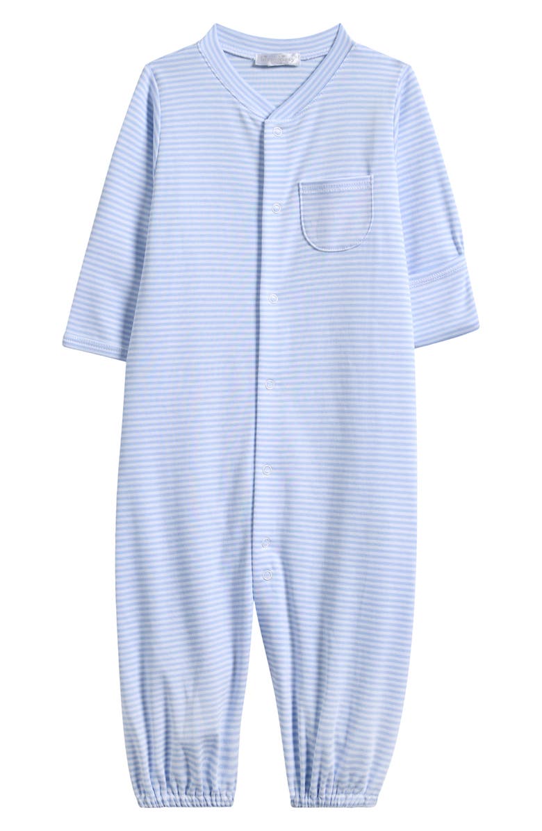 Kissy Kissy Stripes Convertible Pima Cotton Gown, Alternate, color, Light Blue