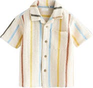 NEXT Kids' Textured Stripe Camp Shirt
