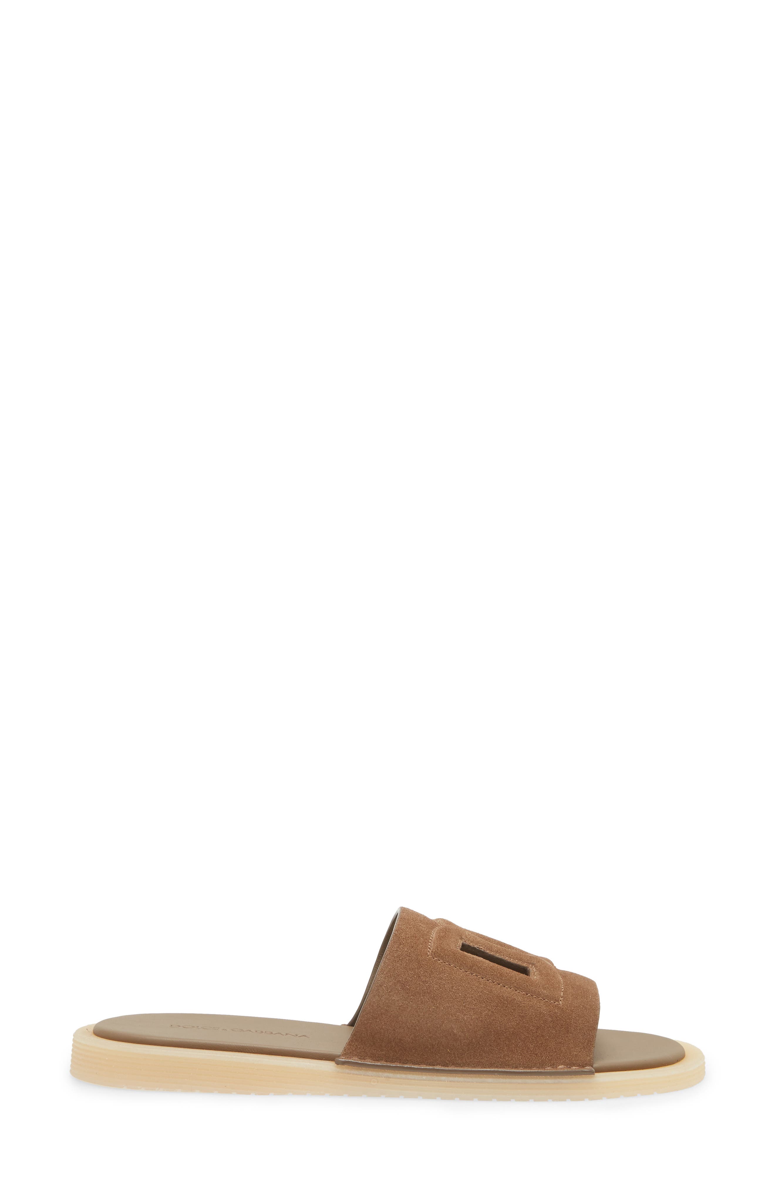 Dolce&Gabbana Crosta Slide Sandal, Alternate, color, 80024-Nocciola
