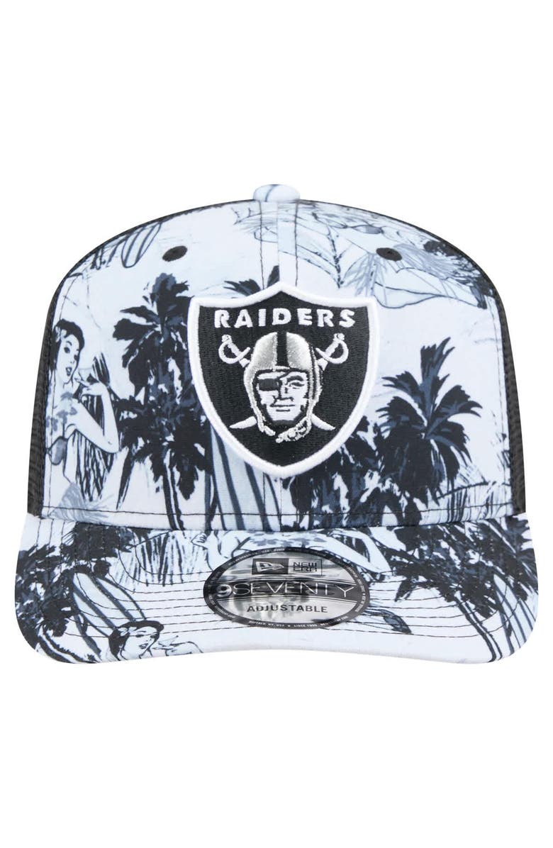 New Era Men's New Era  Black Las Vegas Raiders Hula Trucker 9SEVENTY Adjustable Hat, Alternate, color, 