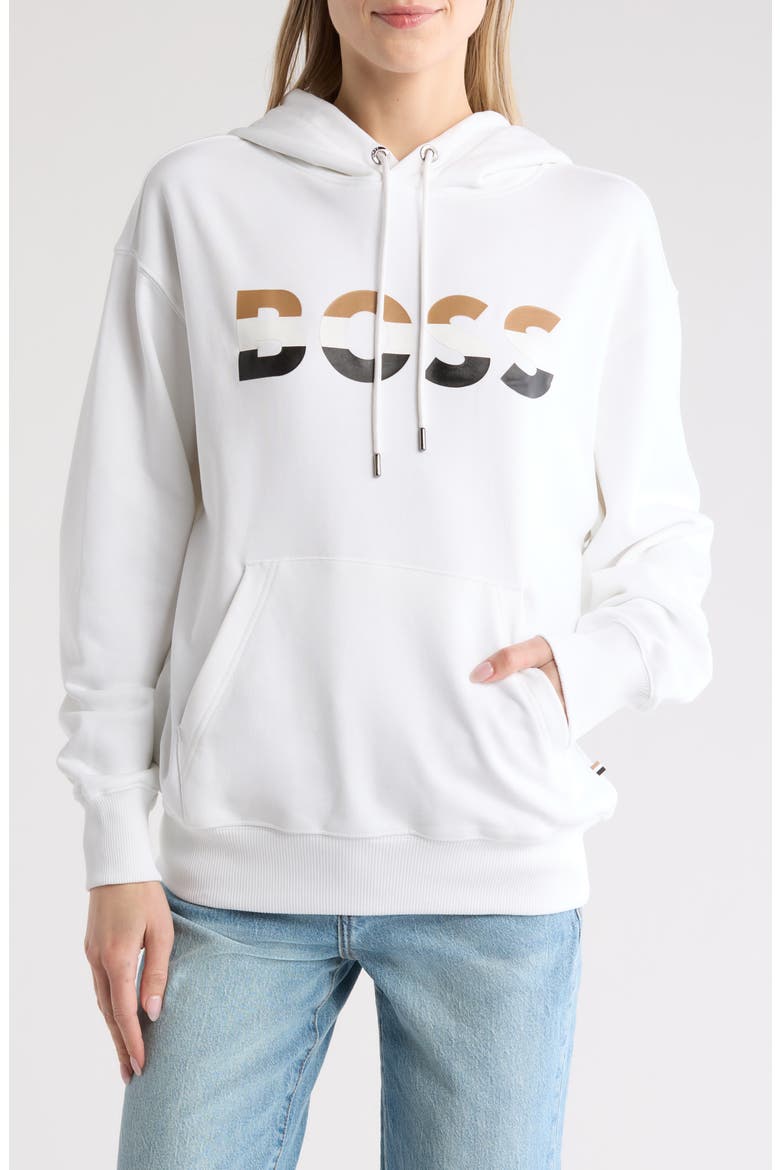 Gender Inclusive Econy 2 Cotton Logo Graphic Hoodie, Main, color, WHT