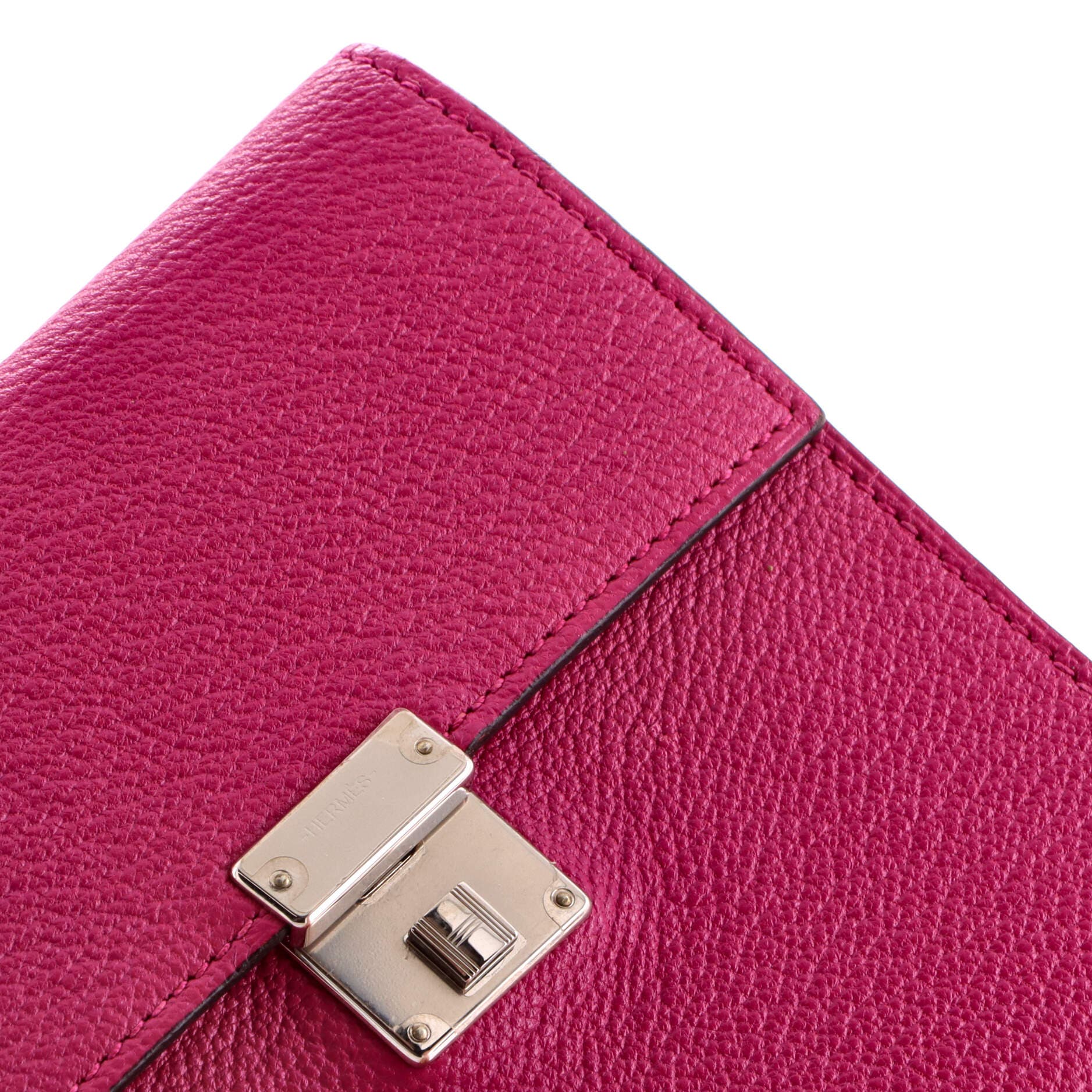 Pre-Owned Hermes Clic Wallet Chevre Mysore 12, Alternate, color, Rose Pourpre