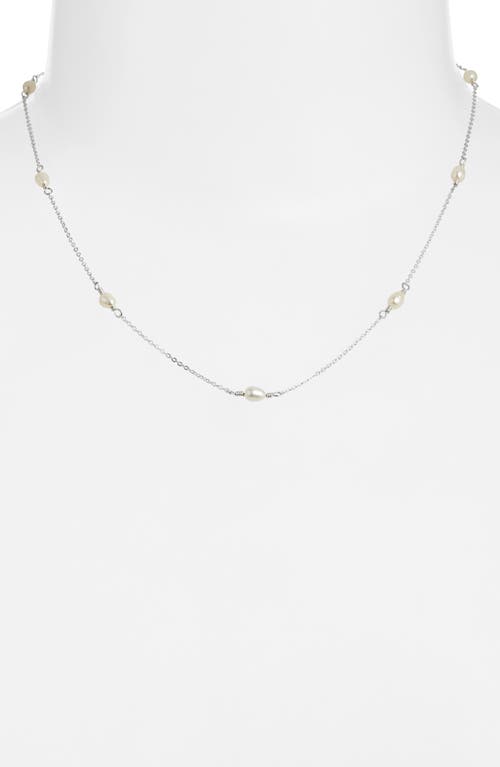 Set & Stones Madeline Freshwater Pearl Station Necklace In Silver