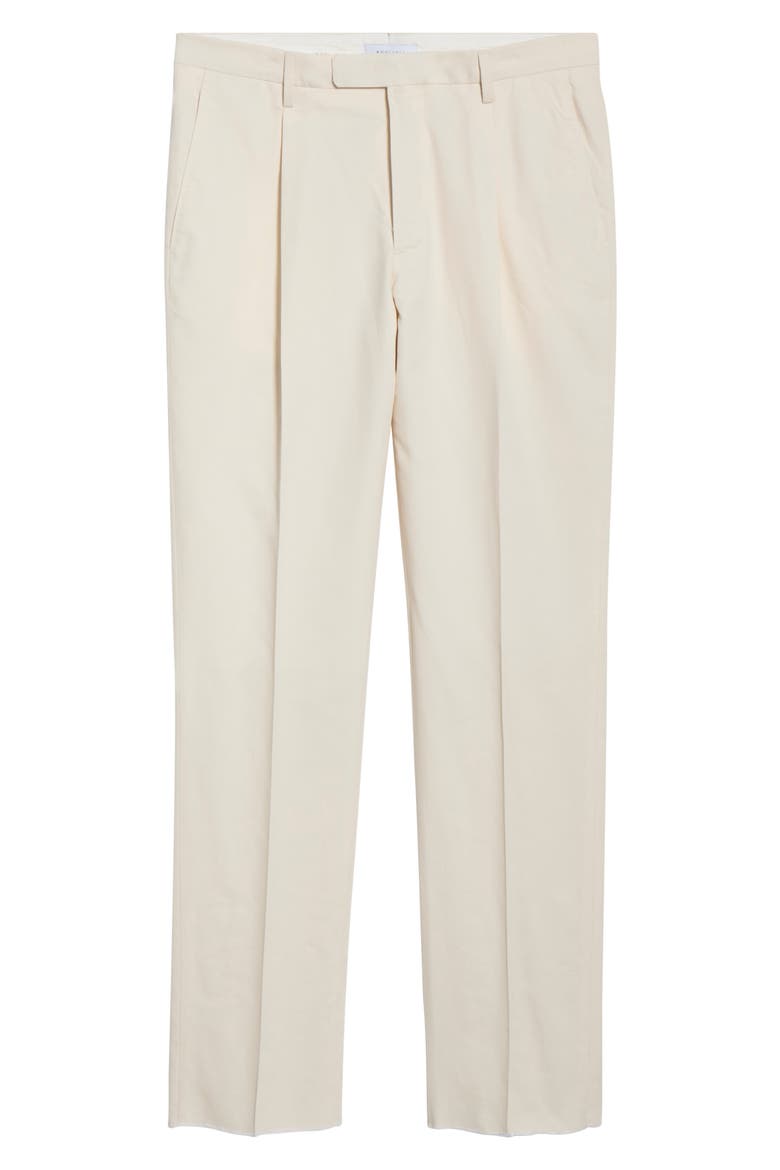 Relaxed Pleated Trousers, Alternate, color, CREAM