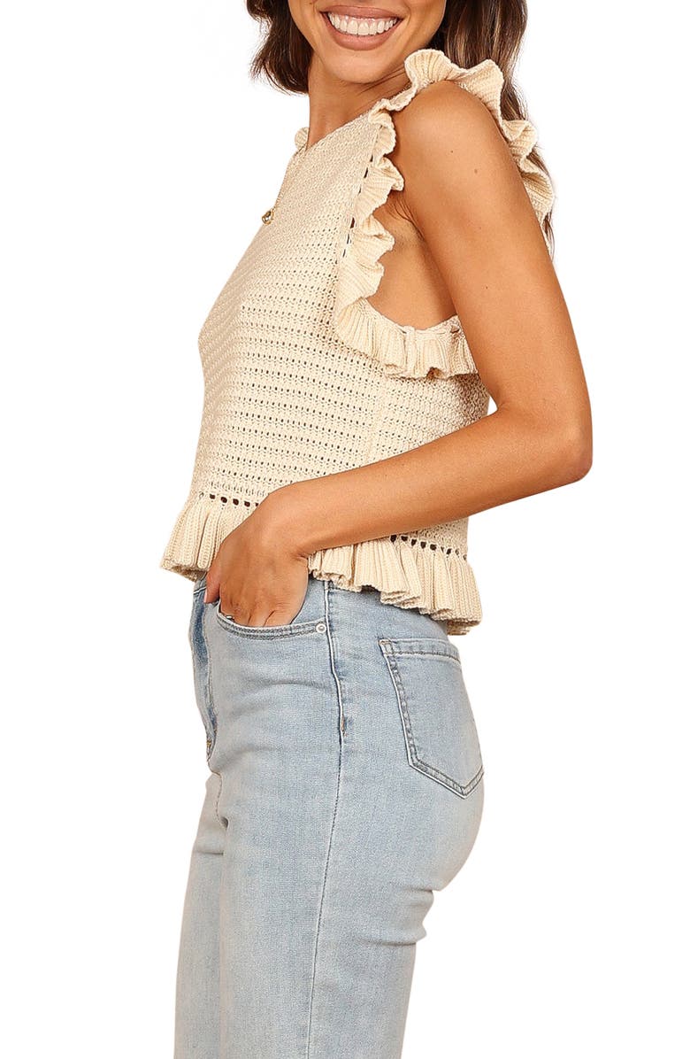 Petal & Pup Katia Frill Sleeveless Sweater, Alternate, color, Cream