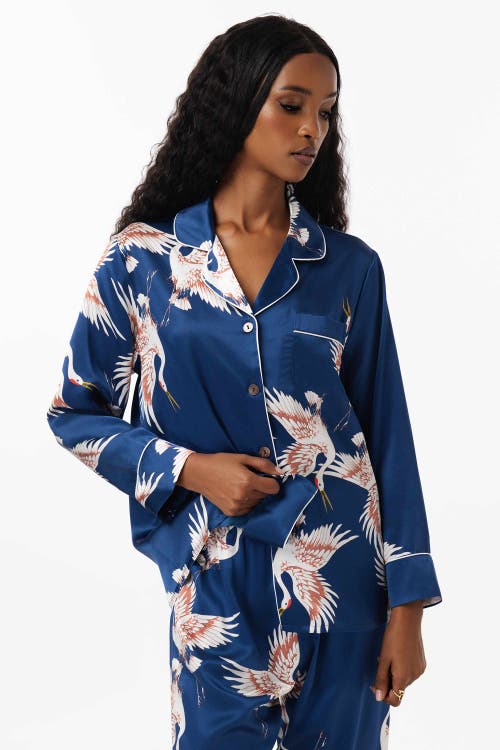 Shop Silksilky Pajama Set With Classic Binding Trim